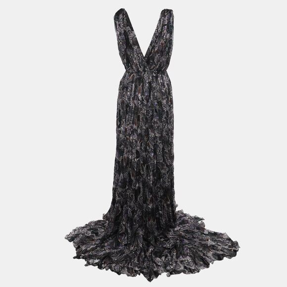 Etro Multicolor Paisley Print Silk Long Dress M